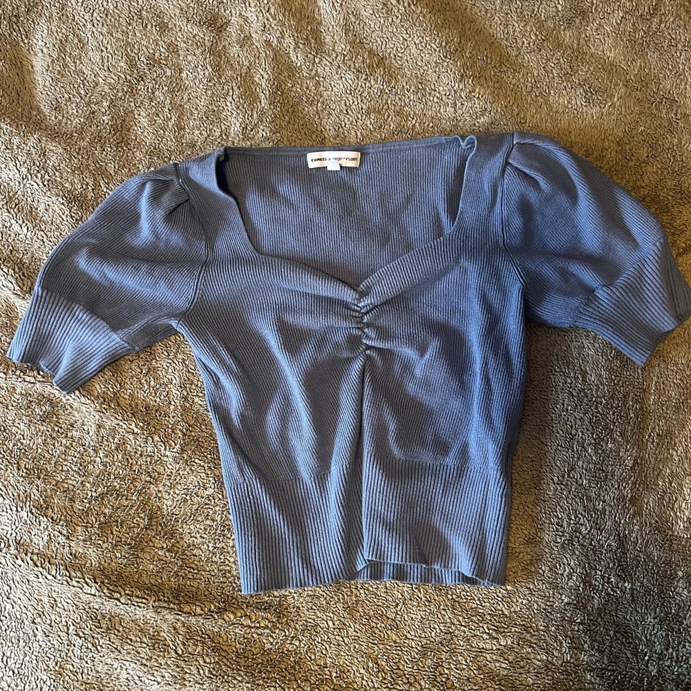 Express X Negin Mirsalehi Blue Sweater Top